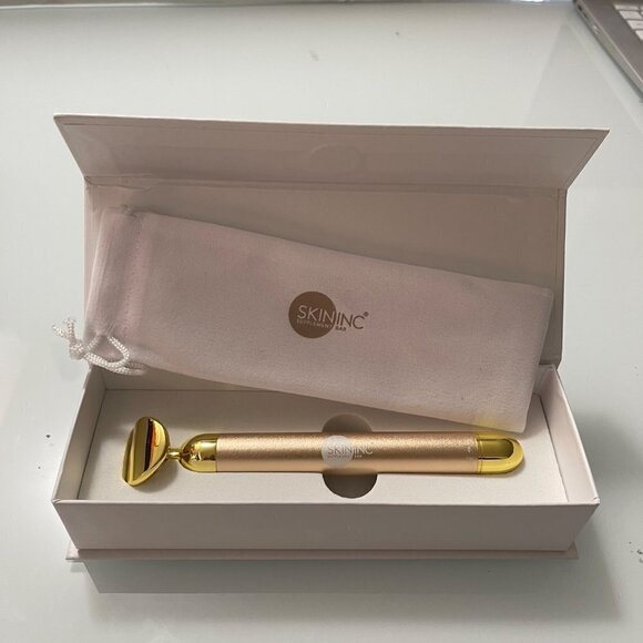 Skin INC BNIB Pulsating Massager De-Stressing Detoxing Sculpt Lift Bar 24K Gold - Picture 3 of 7